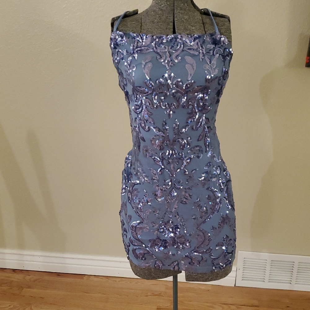 Windsor Blue Sequin Mini Dress